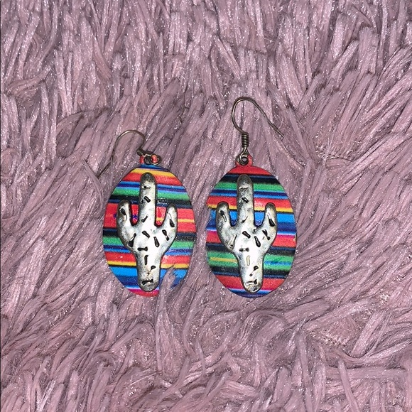 Jewelry - cactus serape earrings